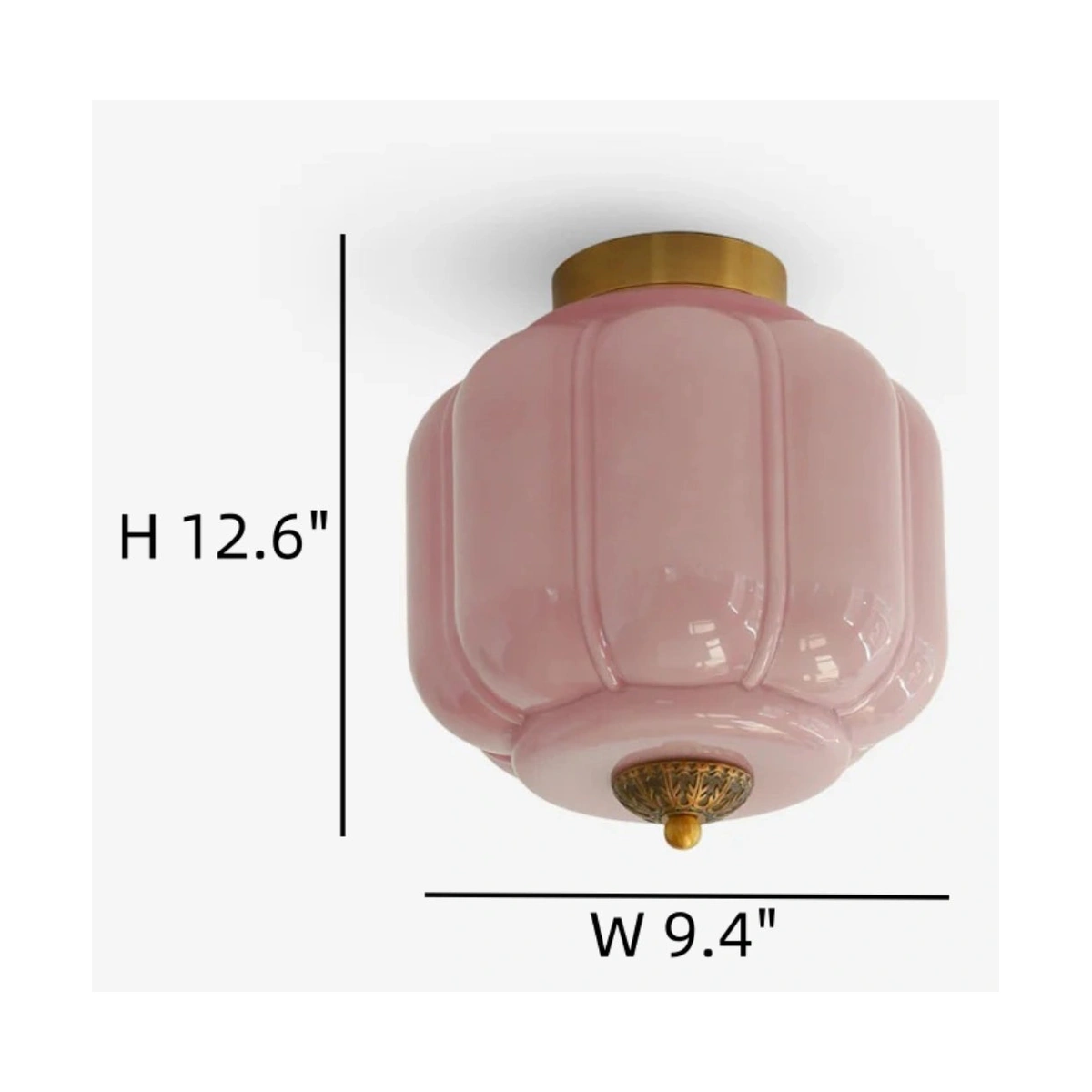 Karen Vintage Cream Glass Lantern Eloise Dining Room Ceiling Light 9.4 in W x 12.6 in H