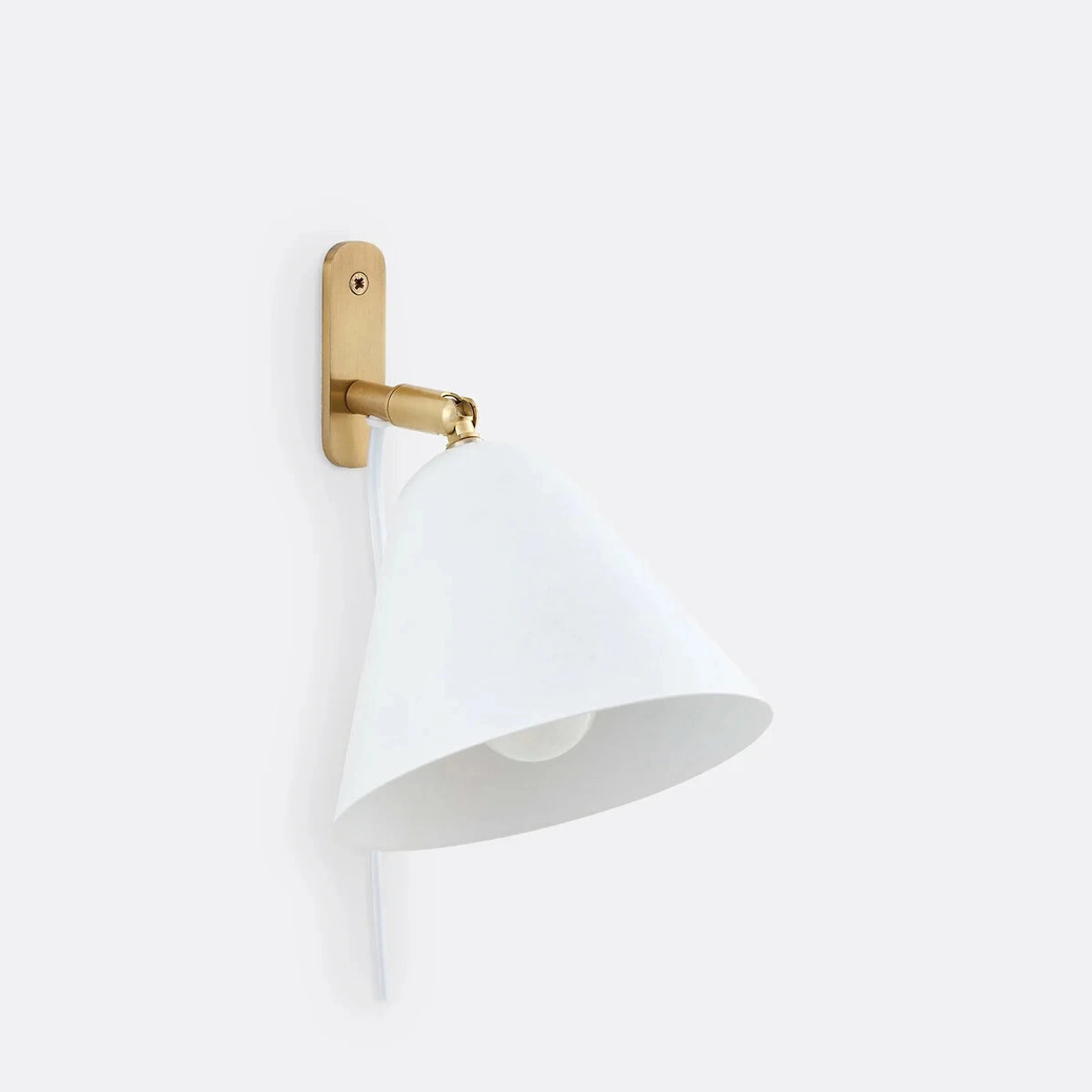 Matte White Phrike wall sconce on white