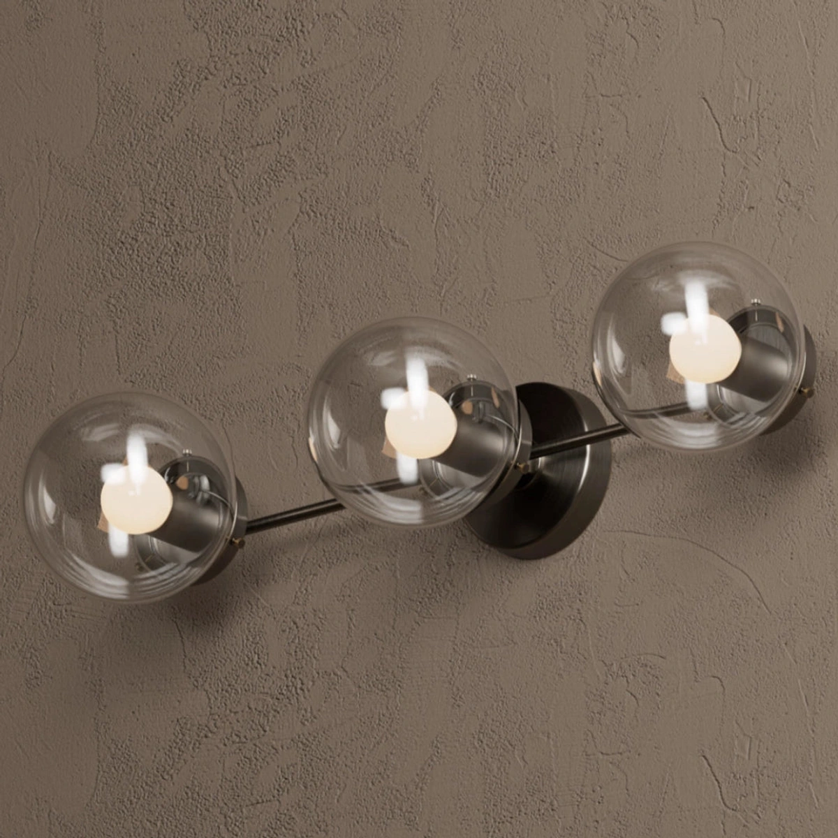 Blackened Brass · Clear Glass
