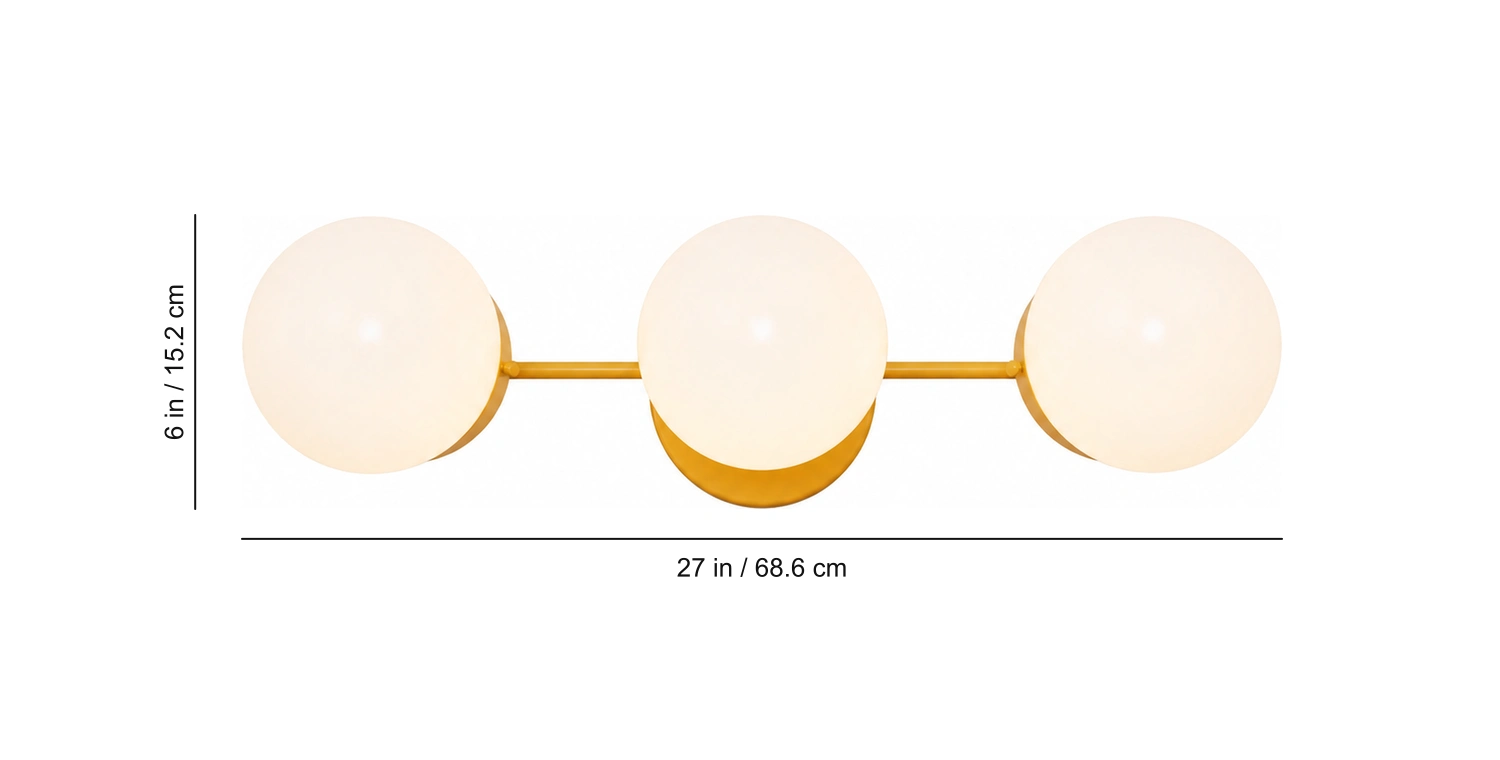 Nina Modern Colorful Globe Glass Bedroom Wall Sconce dimensions