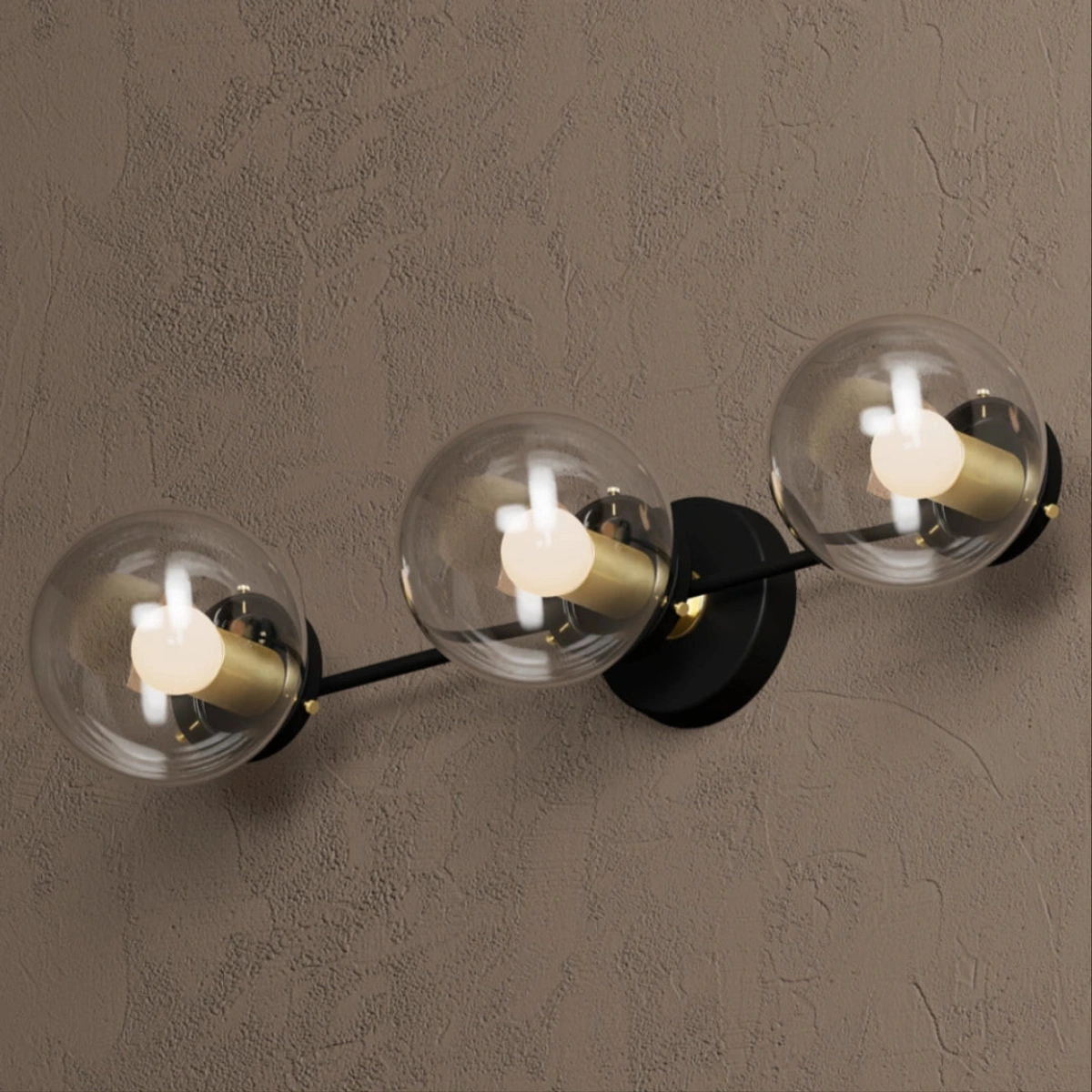Black & Brass · Clear Glass