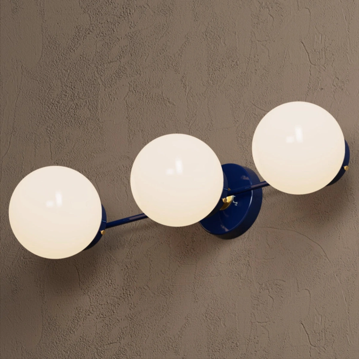 Navy Blue & Brass · Opal Glass