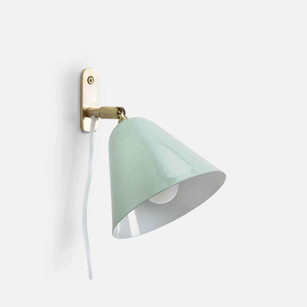 Aqua Green Phrike wall sconce on white