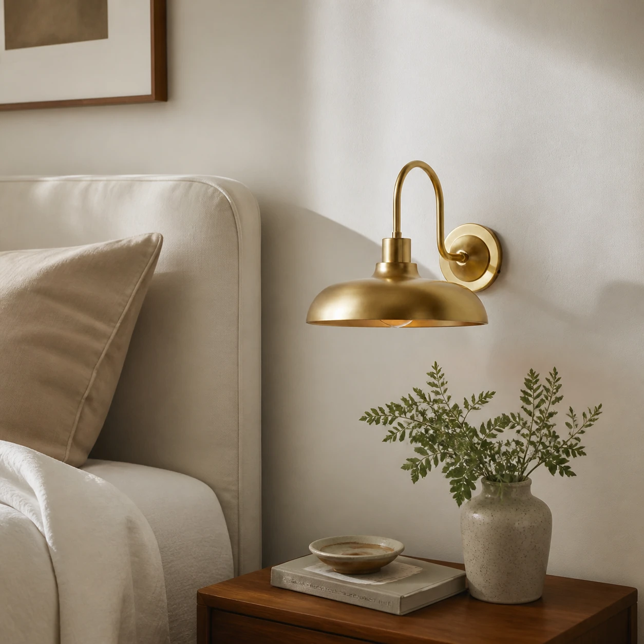 Antaeus dome wall sconce in a bright bedroom