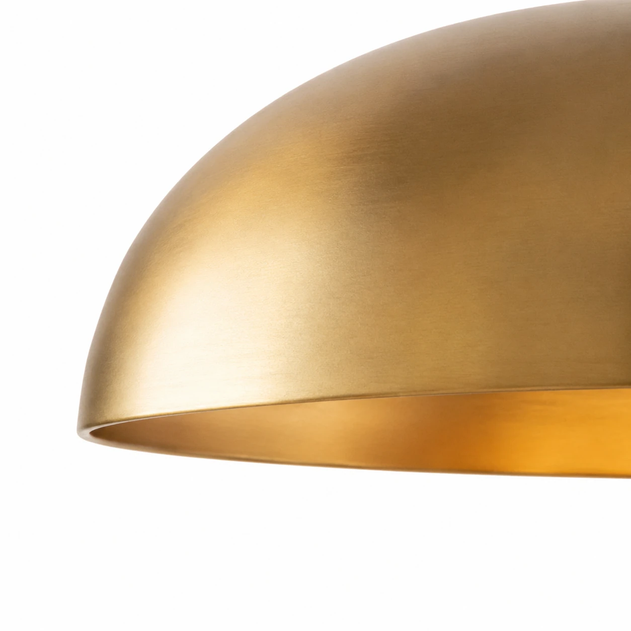Close detail of the Antaeus brass dome shade