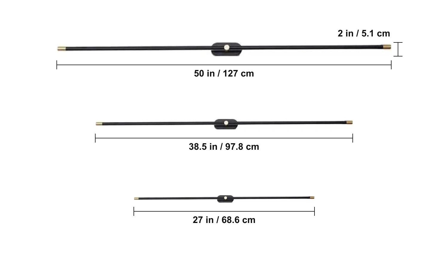 Wymiary kinkietu ściennego Corin Modern Linear LED 2-Light Bedroom