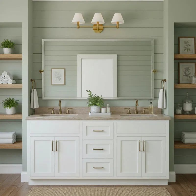Everett wall sconce styled near a vanity