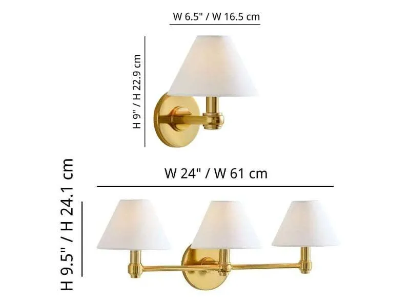 Everett wall sconce product specification diagram